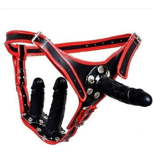 Female Chastity Belt With Anal Plug and Vagina Plugs Soft Pvc Leather Sex Products for Adult Games Sex Toy For Couples