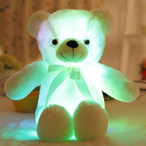 1Pc 75cm Toys for Children Plush Bear Toy Tool Soft Present Birthday Gift for Girl Light Up LED Stuffed Animals Colorful Glowing