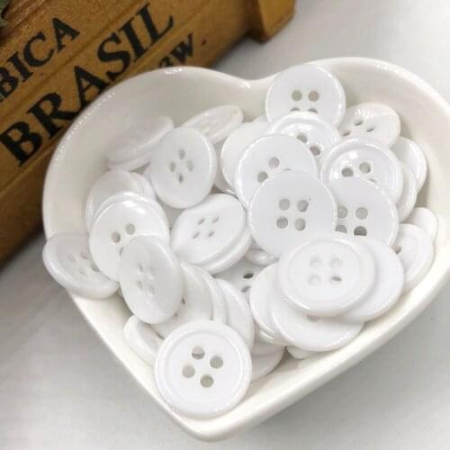 100pc 15mm Sewing Button DIY Crafts Plastic Button White Color PT126