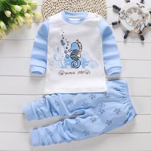 Unisex 2pcs/Sets Baby Boys Girls Cotton Set Long Sleeves Baby Suits Autumn Home Underwear Suit toddler boy clothes