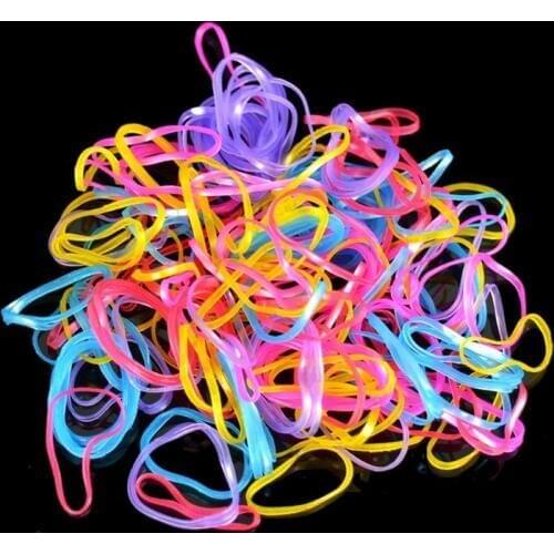 500Pcs Small Rubber Band Hairband Rope TPU Strong Elastic Stationery Holder Band Loop School Office Supplies