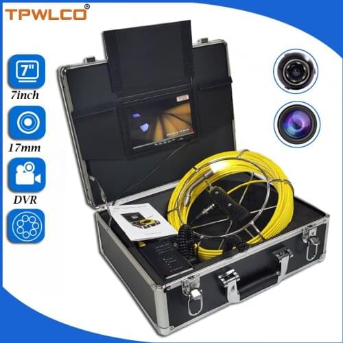 7inch Screen Drain Camera Video Pipe Drain Inspection System 8GB Card With DVR Function Waterproof 17mm Endoscope Camera 20m