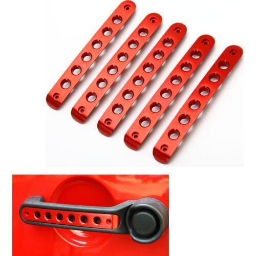 5pcs/set Aluminum 4 Door Handle Bar Insert Cover Trim Moulding Frame Decoration Fit for Jeep Wrangler JK 2007-2015 Car Styling