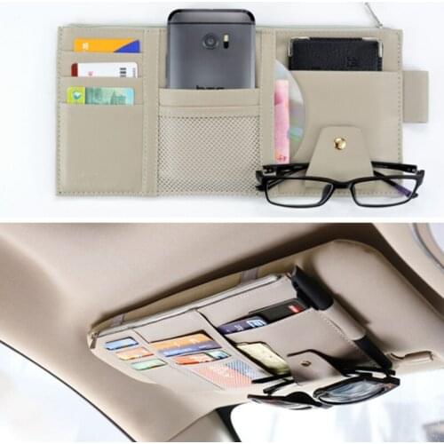 Car Visor Card Storage Sun Visor Organizer Tool Pouch for Suzuki SX4 SWIFT Alto Liane Grand Vitara Jimny S-Cross