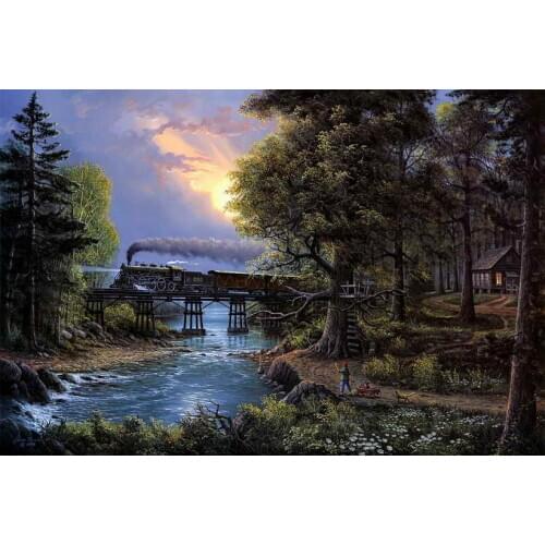 Free shipping!Modern Home Sitting Room Decor Wall Decoration Animal Nature Train Oil Painting Art Picture Printed on Canvas