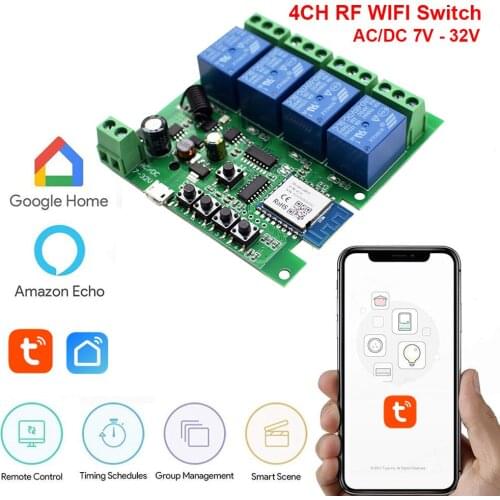 Tuya Wireless Switch,WiFi Switch Module,Smart life APP,Remote Control,DIY Smart Home,work with Alexa Google Assistant,Tuya APP