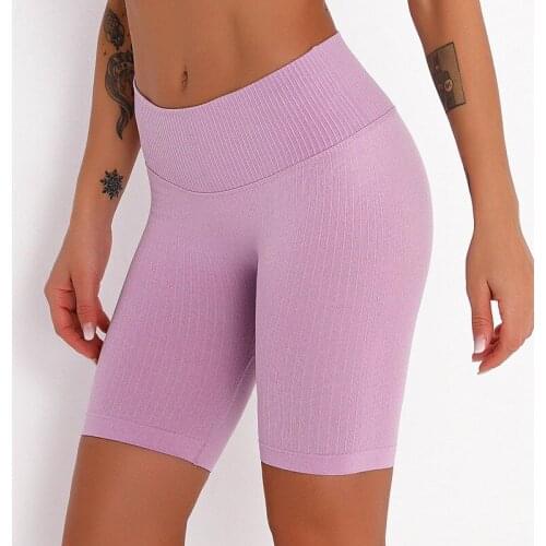 Seamless Slim Fit High Waist Yoga Sport Shorts Push Up Women Quick-Drying Fitness Running Shorts Tummy Control Workout Gym Pants