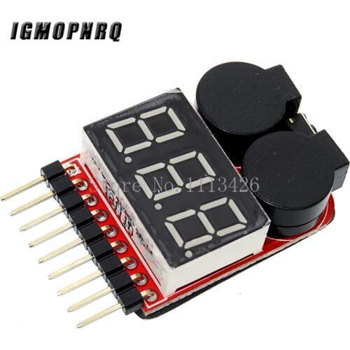 1pcs 1-8S LED Low Voltage Buzzer Alarm Lipo Voltage Indicator Checker Tester