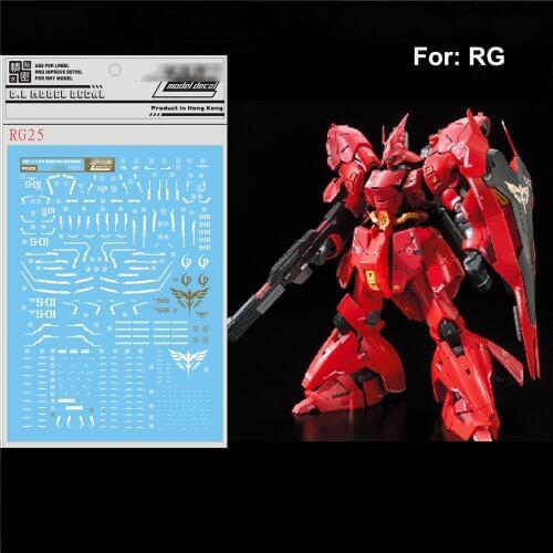 DIY Stickers Decal Water Paste for Bandai RG 1/144 MSN-04 SAZABI Gundam Sticker Model Decoration Parts