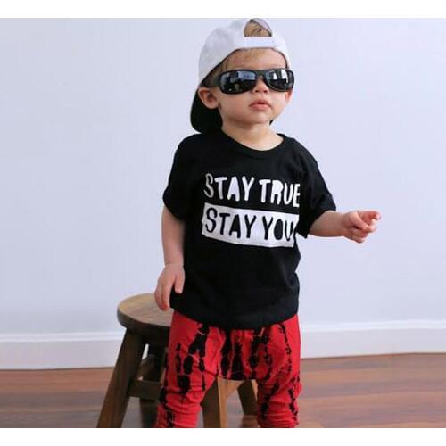 Stay True Stay You Trendy Kids Tshirt Hipster Toddler Boys Girls Short Sleeve T-shirts Children Summer Casual Funny Tees Outfits