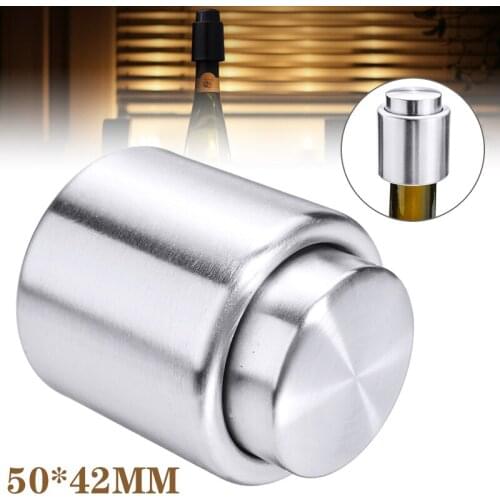 1pc Stainless Steel Leakproof Bottle Cork Plug Vacuum Wine Champagne Bottle Stopper Home Liquor Sealed Storage Bar Tools