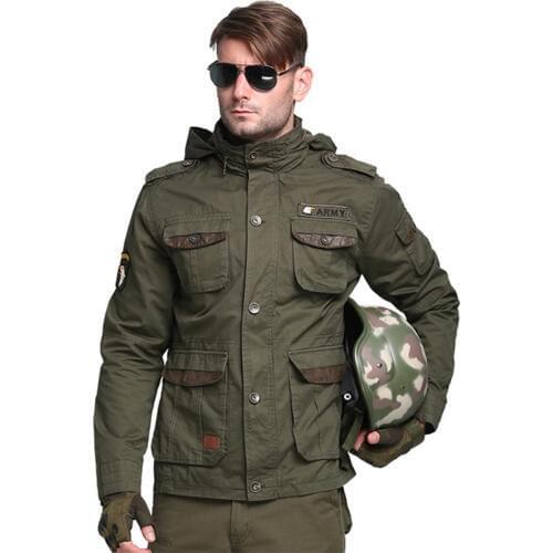 Men Large Size Outdoor Military Tactical M65 Jacket Cotton Thermal Windproof Army Coat Climbing Hiking Hunting Training Clothing