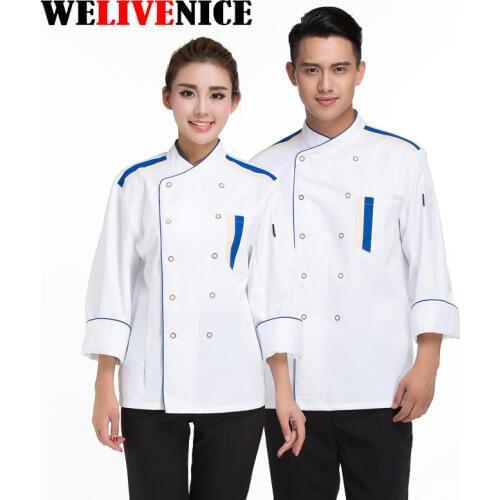 Large size Summer Kitchen Chef Jacket Uniforms Long sleeve Sleeve Hotel Cook Clothes Food Services Frock Coats Work Wear #7420