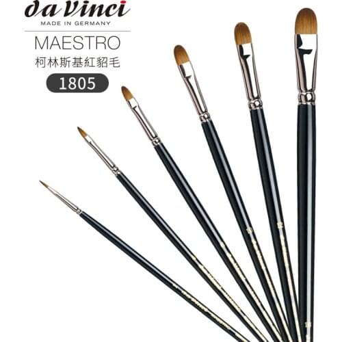 Da Vinci Oil& Acrylic Series 1805 Maestro Oil Paint Brush,Filbert Kolinsky Red Sable,Excellent for Detail Work and Fine Blending