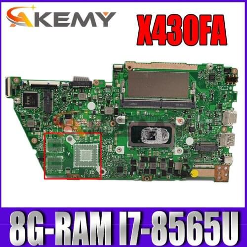 X430FA Mainboard For ASUS X430FA X430F A430F S4300F Laptop motherboard Motherboard W/ 8G-RAM I7-8565U