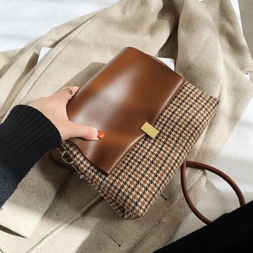 Fashion Grid Flap Shoulder Crossbody Messenger Bags For Women 2021 Handbags High Capacity Travel Luxury Design Purses Female