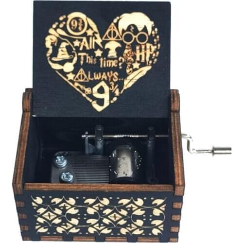 New Two styles Wooden Hand Crank Music Box Queen Bohemian Rhapsody Theme song Jurassic Park You are my sunshine Christmas Gift