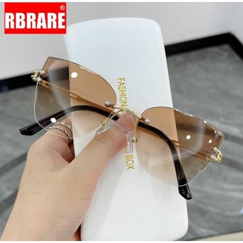 RBRARE Oversized Cat Eye Sunglasses Women Big Frame Sun Glasses Women Luxury Brand Shades for Women Vintage Gafas De Sol Mujer