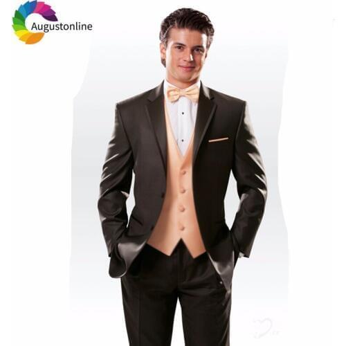 Retro Italian Black Wedding Suits for Men Groom Tuxedos Slim Fit Male Blazer Jacket Men Suits with Pants Bridegroom 2Piece Terno