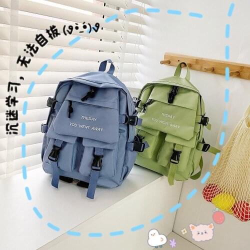 New backpack school bag Korean female student high school junior high school student large capacity couple travel backpack male