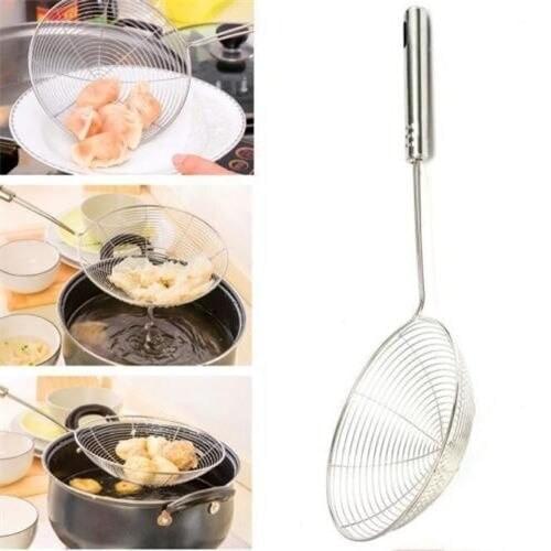 Silvery Stainless Steel Mesh Colander for Kitchen