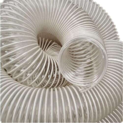 2m inner diameter 80mm air conditioning fresh air system pvc transparent steel wire hose corrugated pipe suction pipe threaded