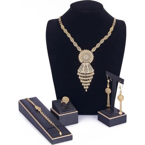 Middle East style wedding jewelry set for women Saudi Arabia jewelry set Egypt copper high quality arab jewelry set