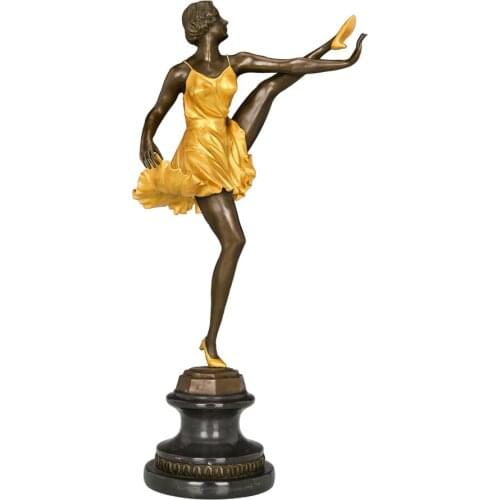 Ballet Dance Sculpture Statue Copper Material Gold, Green, Bronze Figurine Modern Dance Vintage Art Home Decor 58 CM/22.8 Inch