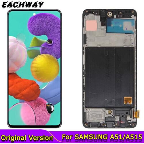 6.5'' Super AMOLED Original LCD For SAMSUNG Galaxy A51 A515 A515F A515F/DS Display + Frame Touch Screen Digitizer Repair Parts