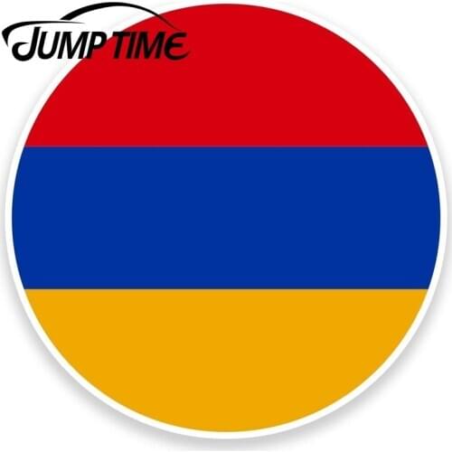 Jump Time for Armenia Flag Vinyl Sticker Decal Laptop Travel Luggage Car Bike Decal Rear Windshield Waterproof Car Accessories