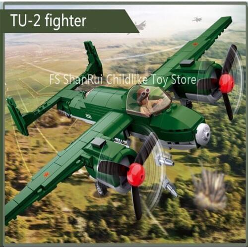 Air Force TU-2 medium bomber educational toy military aircraft building blocks