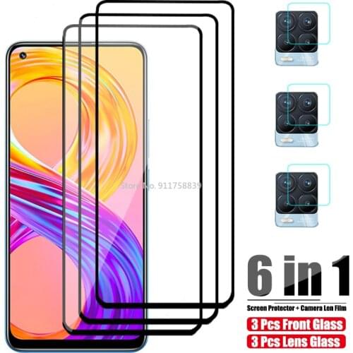 For Oppo Realme 7 Pro Tempered Glass Realmi 8 7i X7 Camera Screen Protector On Realme 6 6i Protective Film Phone Accessories