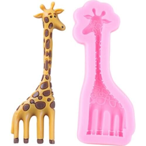Giraffe Silicone Molds Animals Fondant Mold Baby Birthday Cake Decorating Tools Cookie baking Chocolate Candy Clay Moulds
