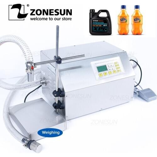 ZONESUN ZS-DP431W Semi Automatic Big Flow Liquid Beverage Shampoo Weighing Filling Machine Diaphragm Water Juice Filler Supply