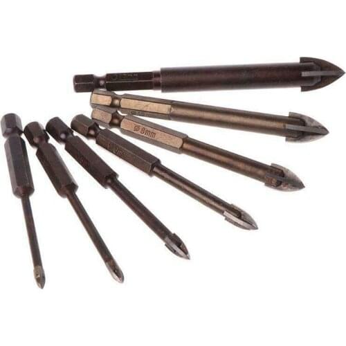 1pcs Dril Bit Tungsten Carbide Glass Drill Bit Alloy Carbide Point With 4 Cutting Edges Tile & Glass Cross Spear Head Drill Bits