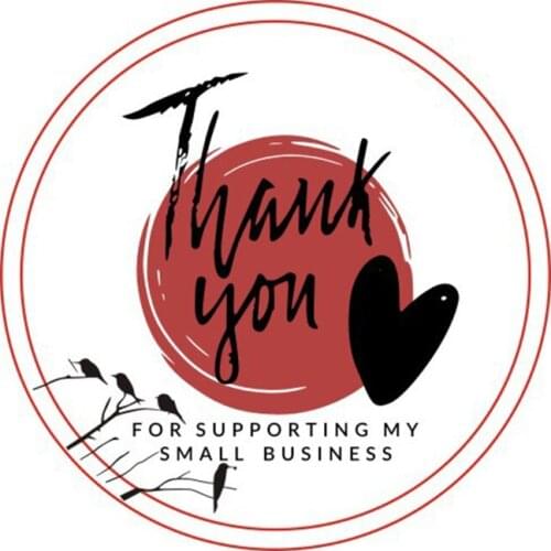 100Pcs Red Heart Sealing Stickers Thank You Round Sealing circle Labels cowhide white handmade decorative Stationery 38mm