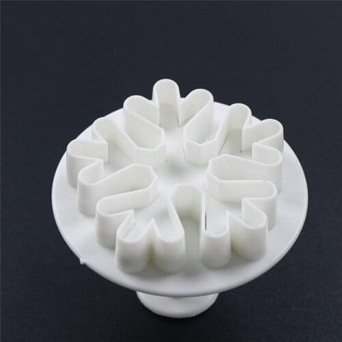 3Pc Plastic Fondant Cake Decorating Sugar Craft Plunger biscuits cookie Cutter Flower snowflake Mold Home Cake tools