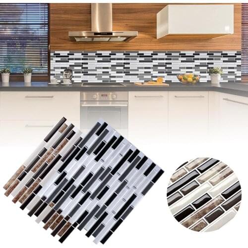 3D Tile Brick Stripe Wallpaper Sticker Self Bathroom Self Adhesive Wall Paper Waterproof Countertop Removable Wallpaper 28.5cm