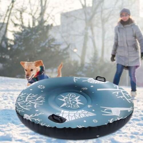 47 Inch Inflatable Snow Toy Winter Inflatable Ski Circle Ski Circle With Handle Durable Children Adult Snow Tube Skiing Thickene
