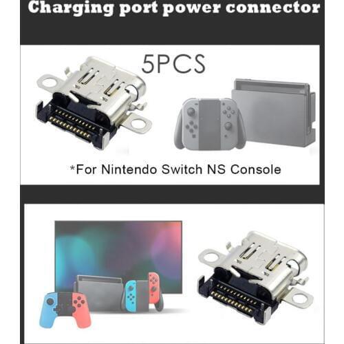 5pcs Type-C Charging Port Socket Connector Replacement Fit for Nintend Switch NS Charging Switch In a Perfect Way Durable