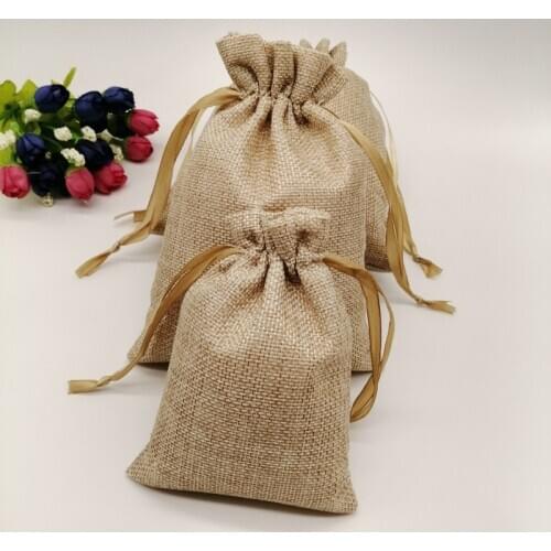 5pcs Silk Ribbon Jute Bag Sack Drawstring Bag Small Jewelry Bags Pouch for Jewelry Packaging Display Wedding Christmas Gift Bags