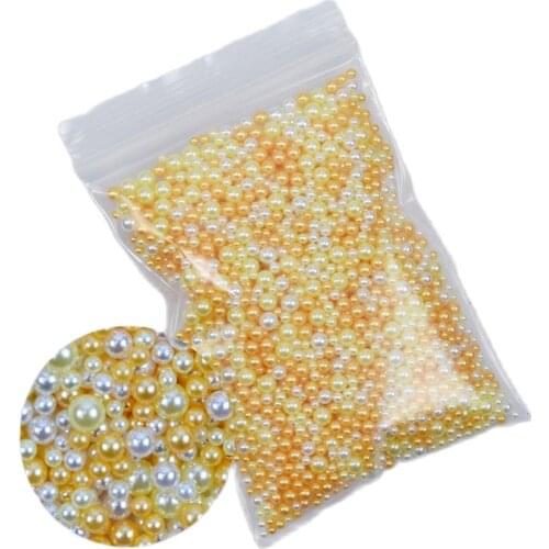 50g*1bag Nail Pearl Beads Mix-Size(2.5-5mm) Round Beads 12-Options Pearl Rhinestone DIY Nail Tip Art Decoration Jewelry Beads x1