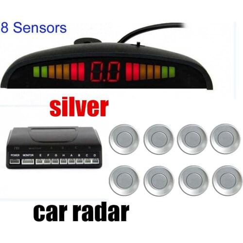 8 Sensors Radar Monitor System 22.5mm 12V for all cars alarm alert BEBE loud Reverse Assistance Car LED Parking Sensor Kit
