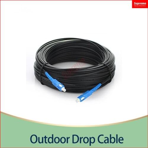 Free Shipping 10M 20M 30M Outdoor Drop Cable SC Singlemode SM Simplex FTTH Single Mode Fiber Optic Jumper Cable Steel Stengthen