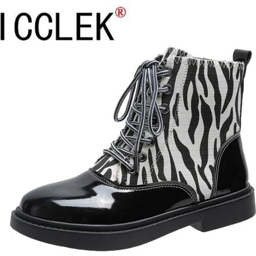 2021 New Mid Calf Boots Women Autumn Winter Fashion Lace-up Zipper Botas Mujer Boots Sports Platform Heel Ladies Shoes