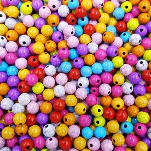 20Pcs 10mm Crack Loose Beads DIY For Jewelry Making Pendant Necklace Bracelet Candy Color Wholesale
