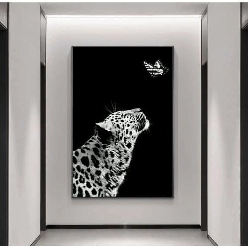 Black and White Animals Canvas Painting Modern Posters and Prints Cuadros Wall Art Pictures for Living Room Home Decor Unframed