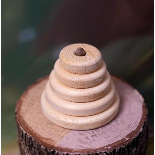 Wooden Stacking Toys - Wooden Stacking Rings - Wooden Pyramid Toy - Montessori Toys - Ring Stacker - Baby Shower Gift