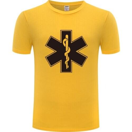 EMT Emergency Ambulance T Shirts Men Summer Short Sleeve O-Neck Cotton Tshirt Casual Hip Hop Fitness T-Shirt Streetwear Homme