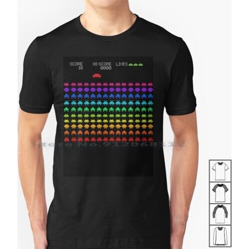 Space Invaders T Shirt 100% Cotton Space Invaders Arcade Classic Gaming Games Retro Game Boy Old School Cool Hipster Pop